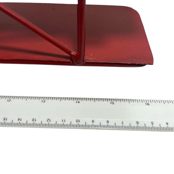 Vintage Style Red Metal Biplane Wall Decor 16” Wing Span Distressed Med. Weight - Picture 14 of 16
